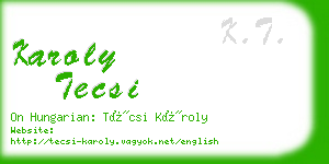 karoly tecsi business card